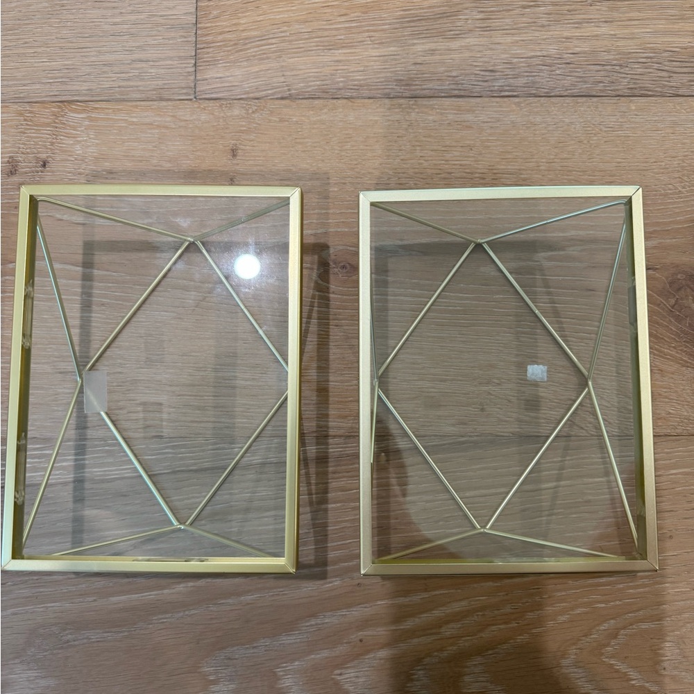 Umbra Set of 2 Matching Prisma Geometric Matte Brass Photo Picture Frames 4 x 6
